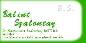 balint szalontay business card